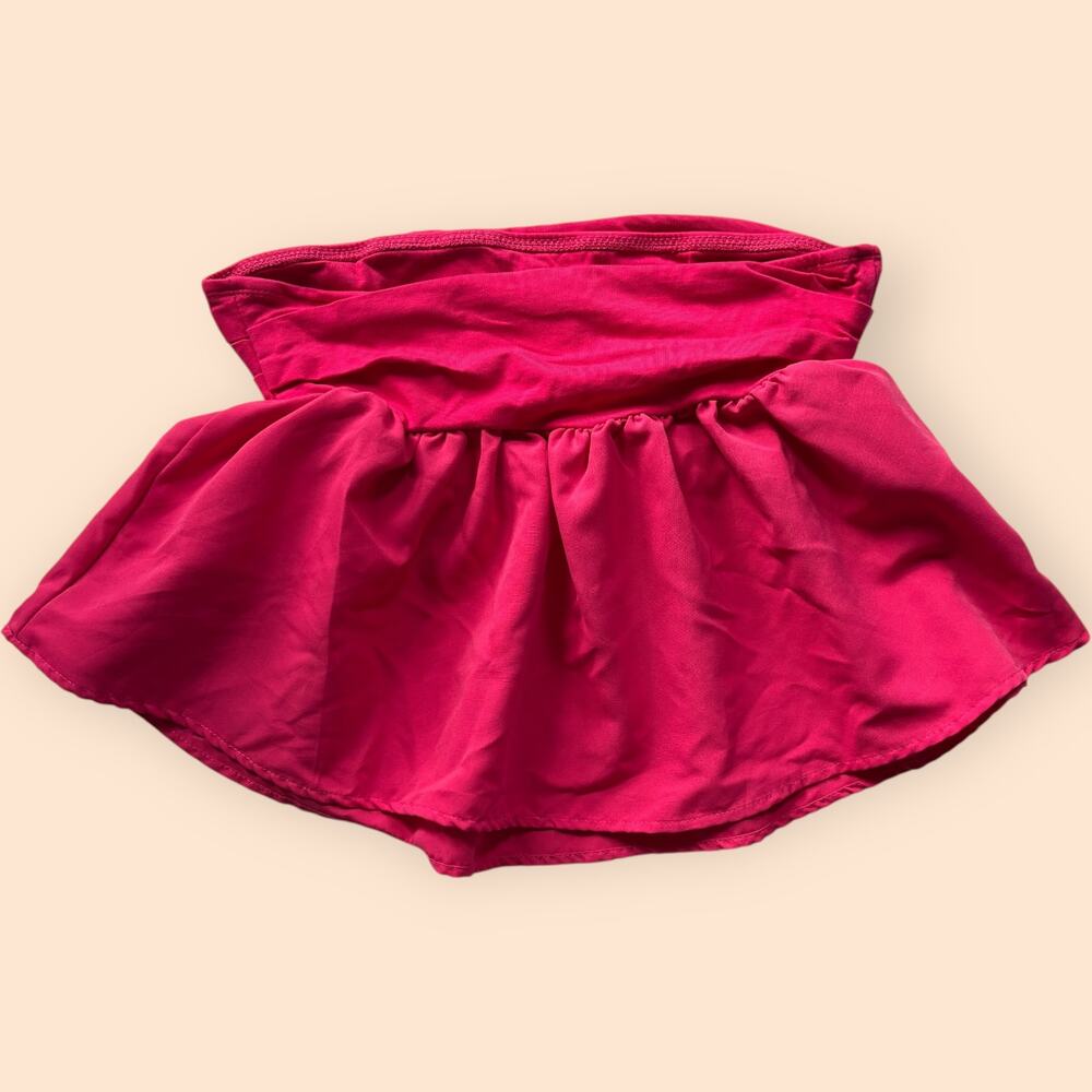 Unbranded strapless peplum tube top hot pink XS–S